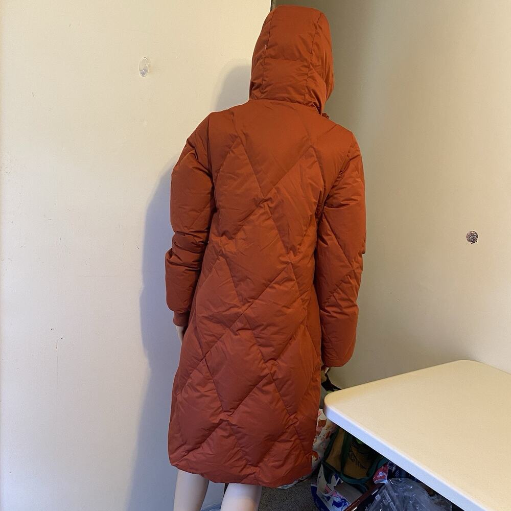 Mondetta Outdoor Women XS Orange Hooded 700 Down Fill Standard Mid Length Coat - Picture 10 of 13